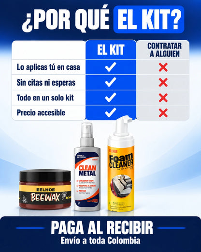 ¿Por qué el kit? Lo aplicas tú en casa, sin citas ni esperas, todo en un solo kit y precio accesible