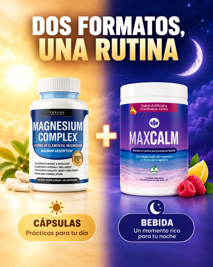 Dos formatos, una rutina: cápsulas para el día y bebida para la noche